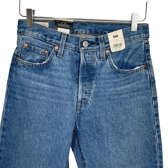 Levi's 501 Original Cropped Lightly Distressed Jeans 25x30 NWT - Picture 3 of 11